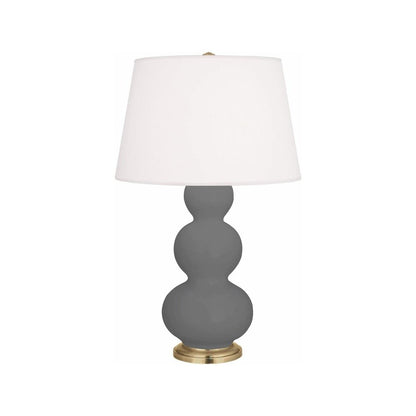 Matte Ash Triple Gourd Table Lamp in Matte Ash Glazed Ceramic Color