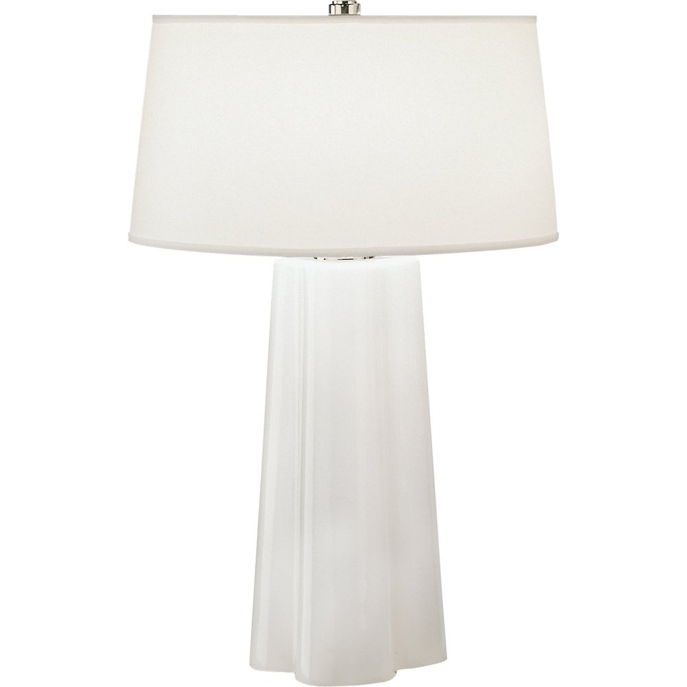 Wavy Table Lamp in White Cased Glass Color