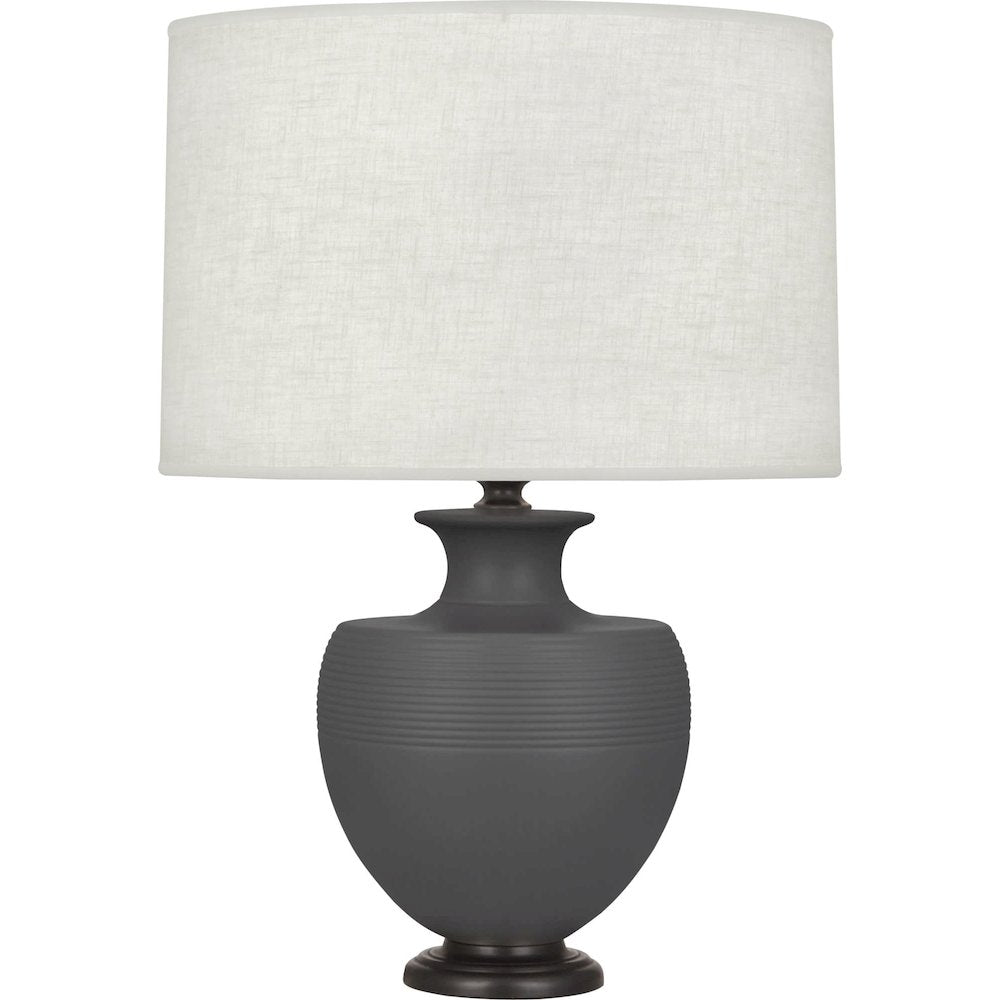 Matte Ash Michael Berman Atlas Table Lamp in Matte Ash Glazed Ceramic Color