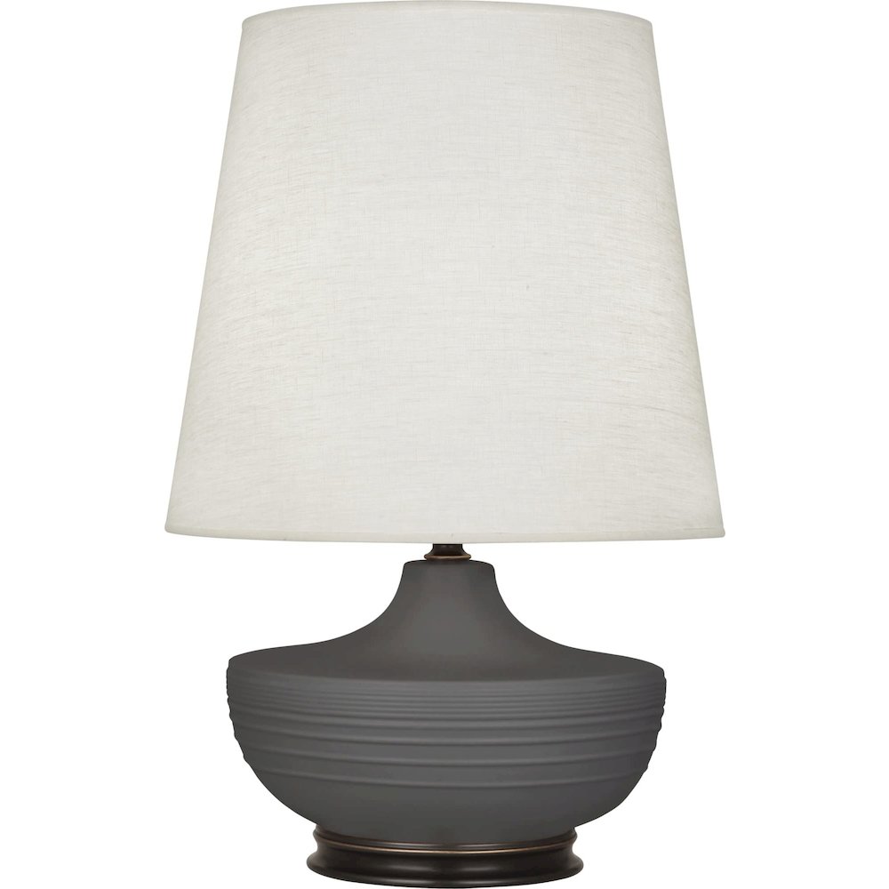 Matte Ash Michael Berman Nolan Table Lamp in Matte Ash Glazed Ceramic Color
