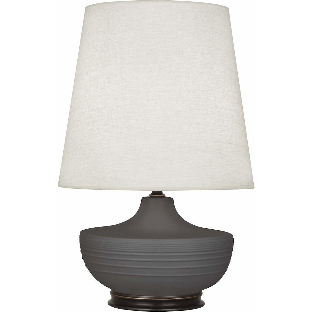 Matte Ash Michael Berman Nolan Table Lamp in Matte Ash Glazed Ceramic Color