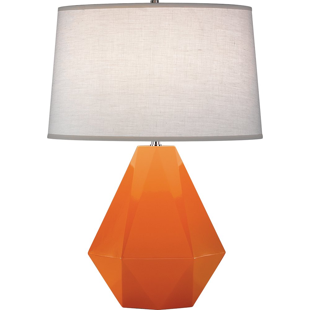 Pumpkin Delta Table Lamp in Pumpkin Glazed Ceramic Color