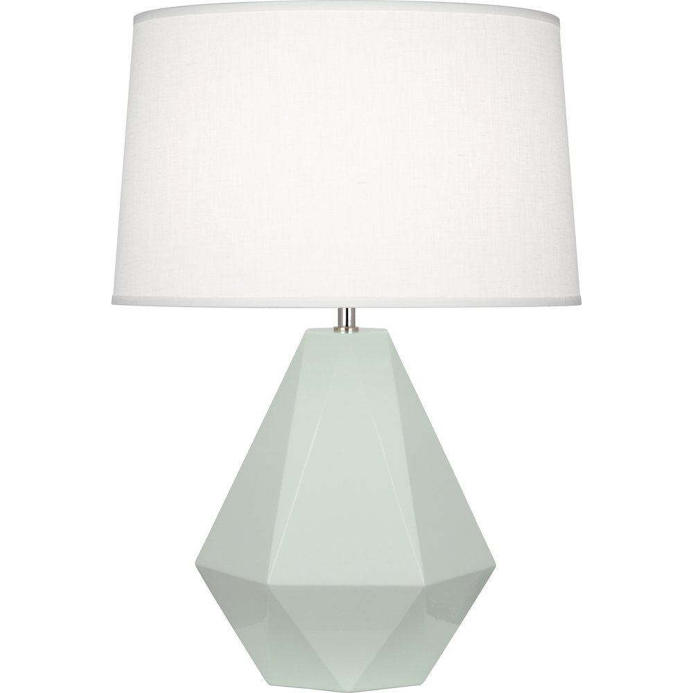 Celadon Delta Table Lamp in Celadon Glazed Ceramic Color