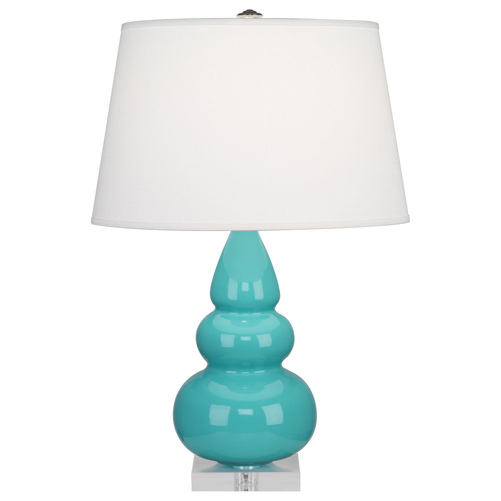 Egg Blue Small Triple Gourd Accent Lamp in Egg Blue Glazed Ceramic Color