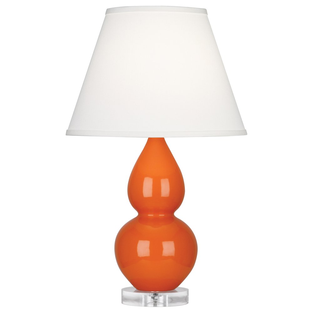 Pumpkin Small Double Gourd Accent Lamp in Pumpkin Glazed Ceramic Color