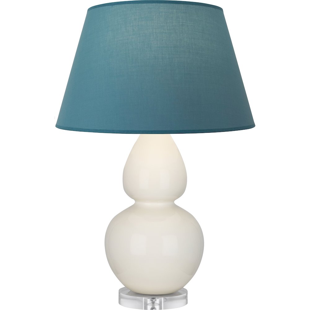 Bone Double Gourd Table Lamp in Bone Glazed Ceramic Color
