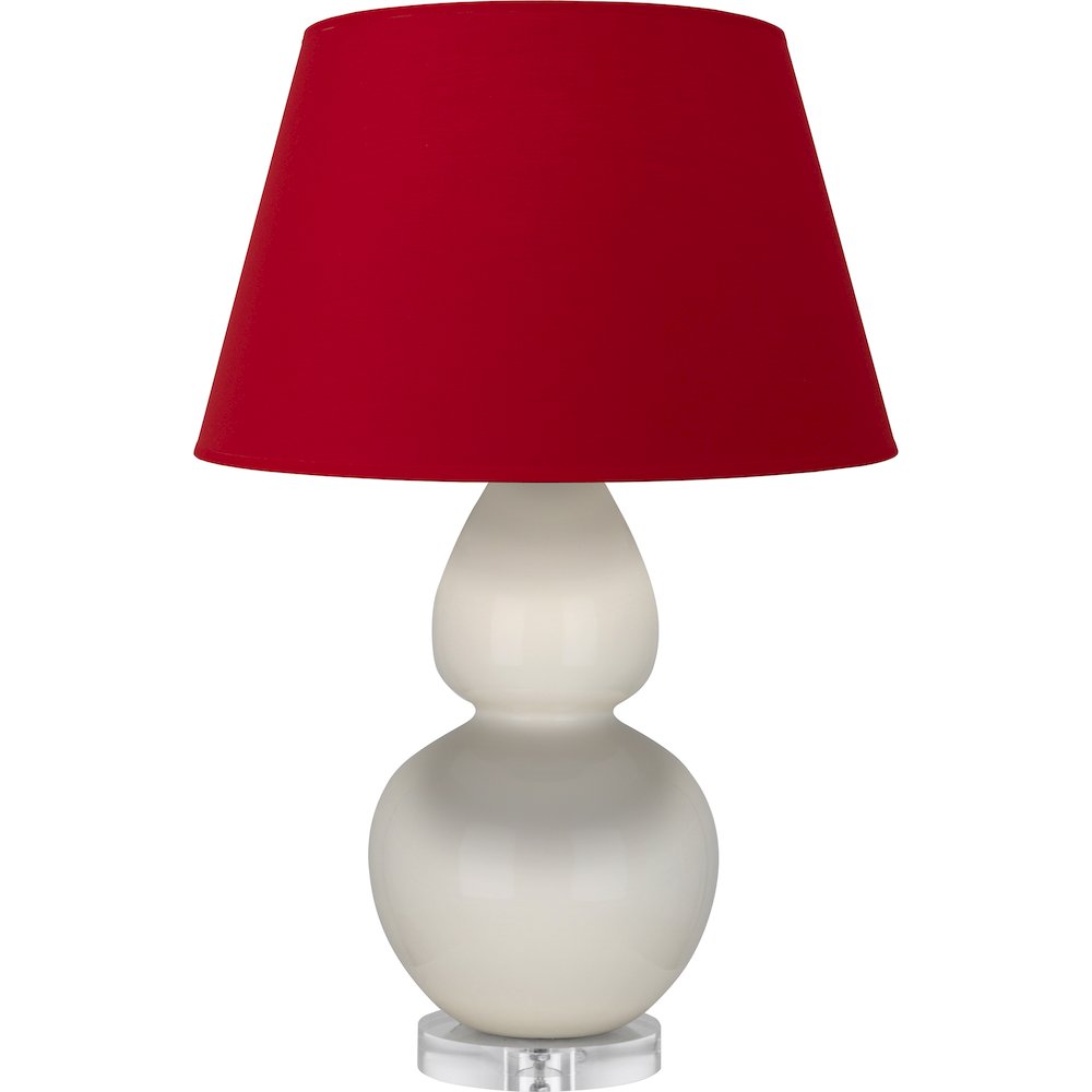 Bone Double Gourd Table Lamp in Bone Glazed Ceramic Color