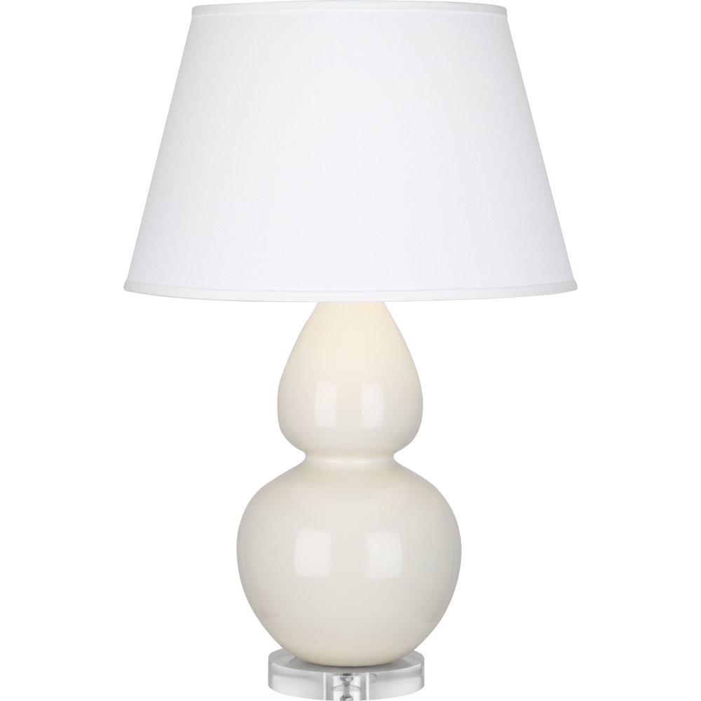 Bone Double Gourd Table Lamp in Bone Glazed Ceramic Color