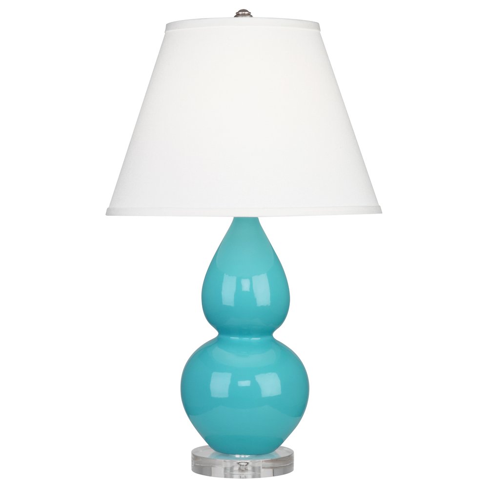 Egg Blue Small Double Gourd Accent Lamp in Egg Blue Glazed Ceramic Color