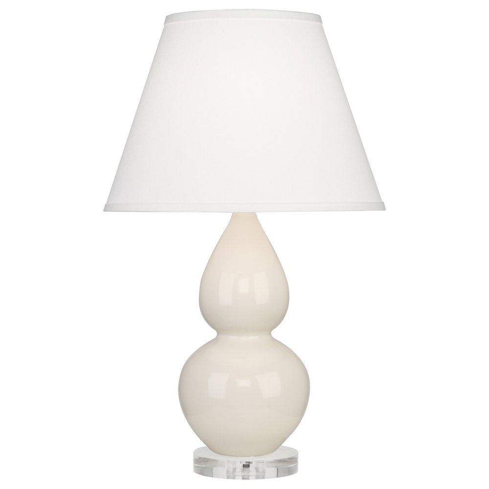 Bone Small Double Gourd Accent Lamp in Bone Glazed Ceramic Color