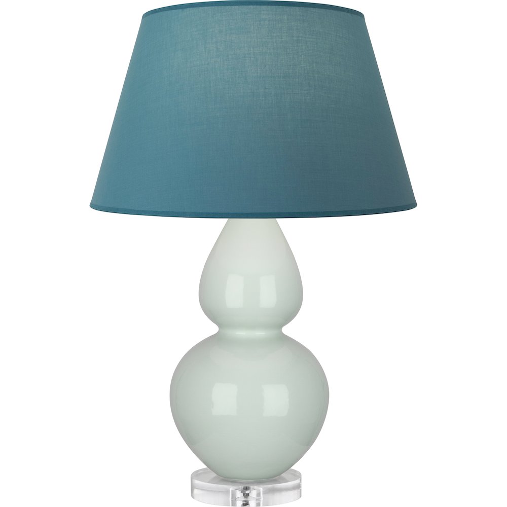 Celadon Double Gourd Table Lamp in Celadon Glazed Ceramic Color
