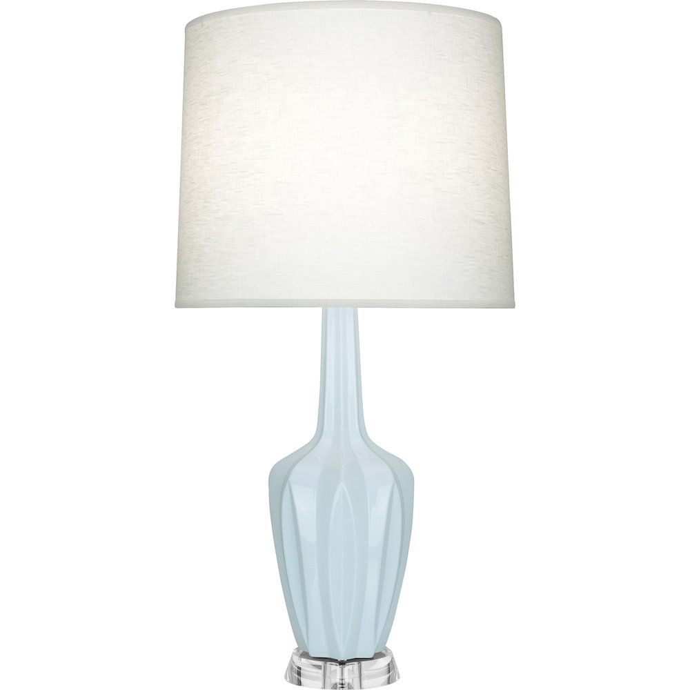Baby Blue Emma Table Lamp in Baby Blue Glazed Ceramic Color