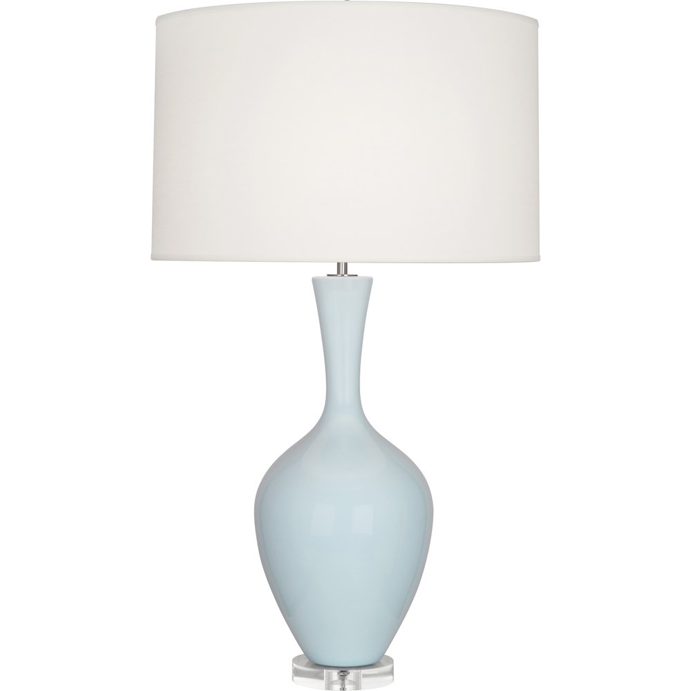 Baby Blue Audrey Table Lamp in Baby Blue Glazed Ceramic Color