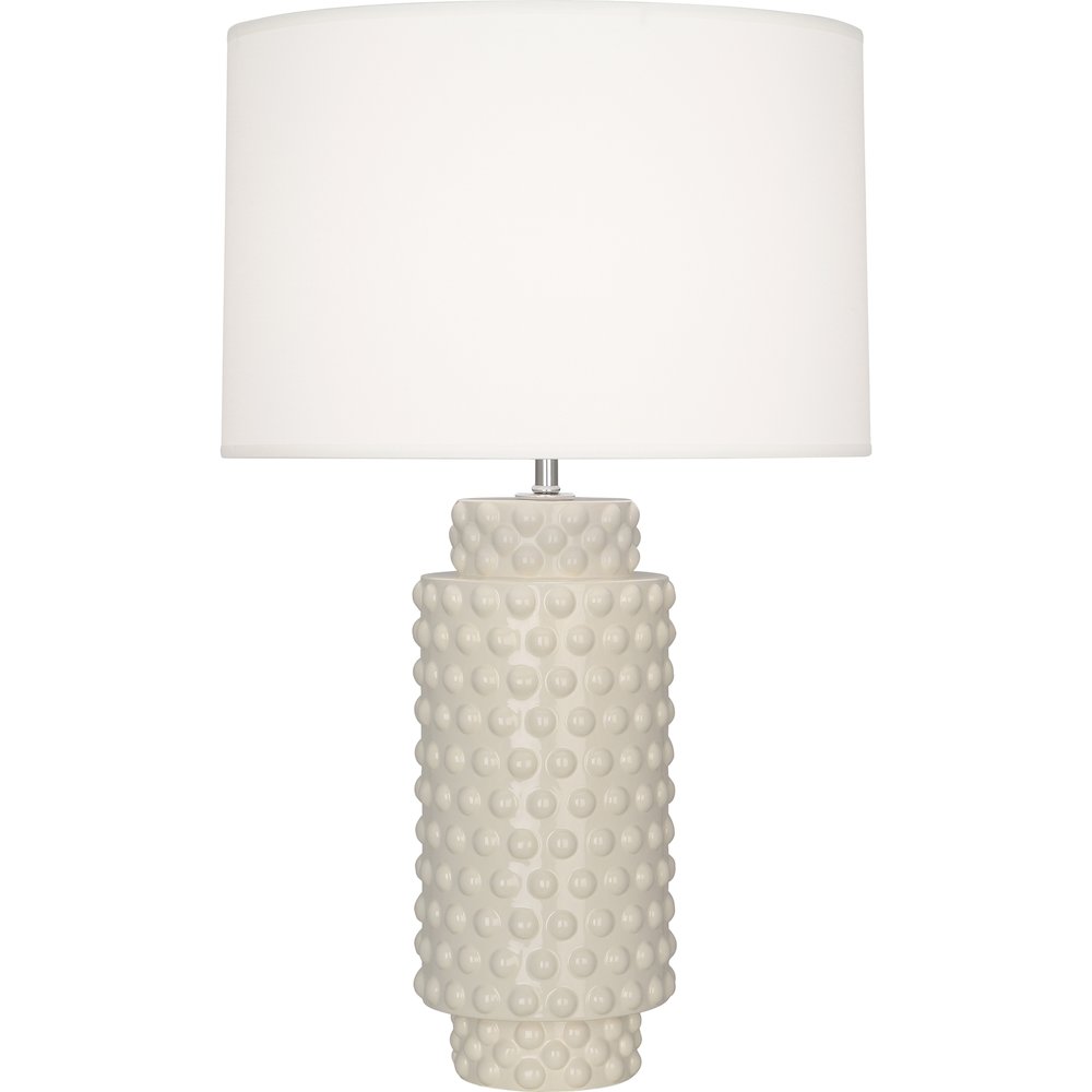Bone Dolly Table Lamp in Bone Glazed Textured Ceramic Color