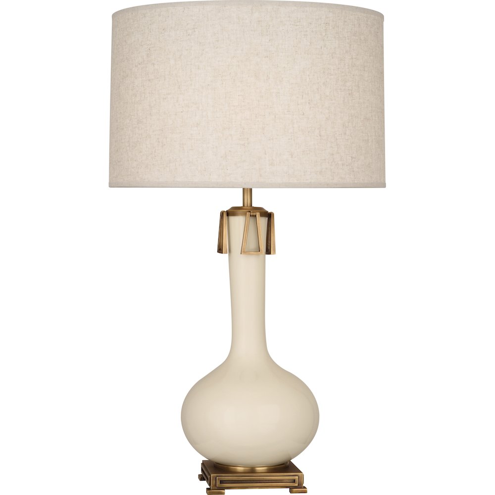 Bone Athena Table Lamp in Bone Glazed Ceramic Color