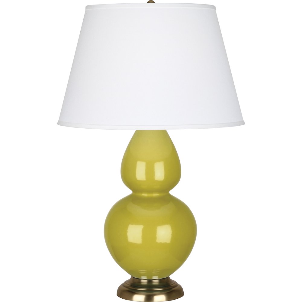 Citron Double Gourd Table Lamp in Citron Glazed Ceramic Color
