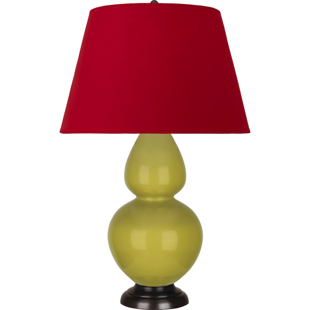 Citron Double Gourd Table Lamp in Citron Glazed Ceramic Color