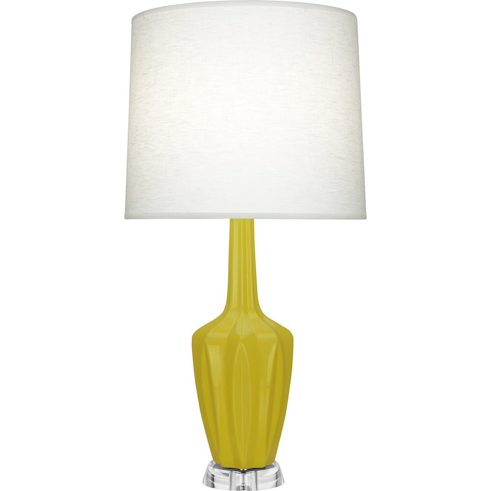 Citron Emma Table Lamp in Citron Glazed Ceramic Color