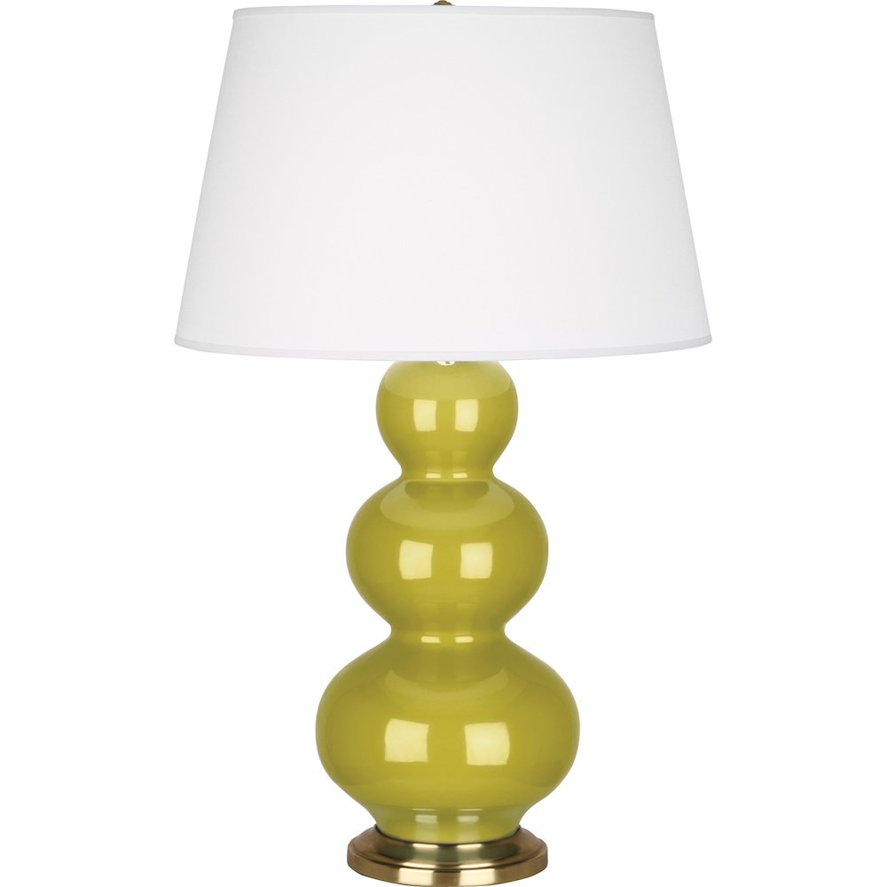 Citron Triple Gourd Table Lamp in Citron Glazed Ceramic Color