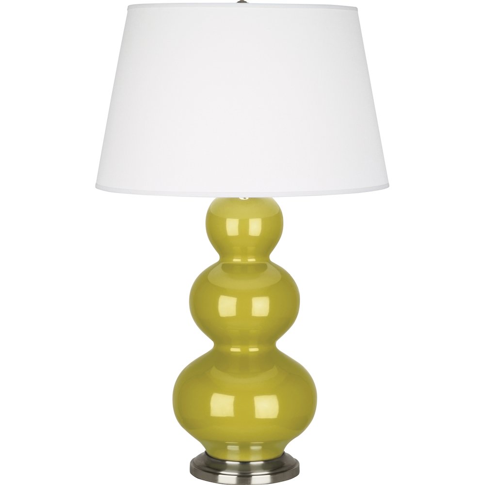 Citron Triple Gourd Table Lamp in Citron Glazed Ceramic Color
