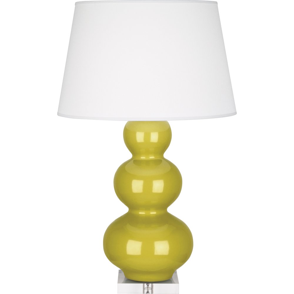 Citron Triple Gourd Table Lamp in Citron Glazed Ceramic Color
