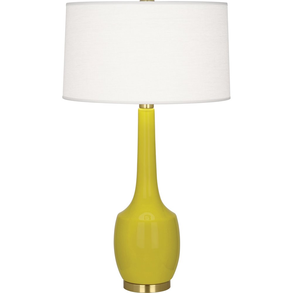 Citron Delilah Table Lamp in Citron Glazed Ceramic Color