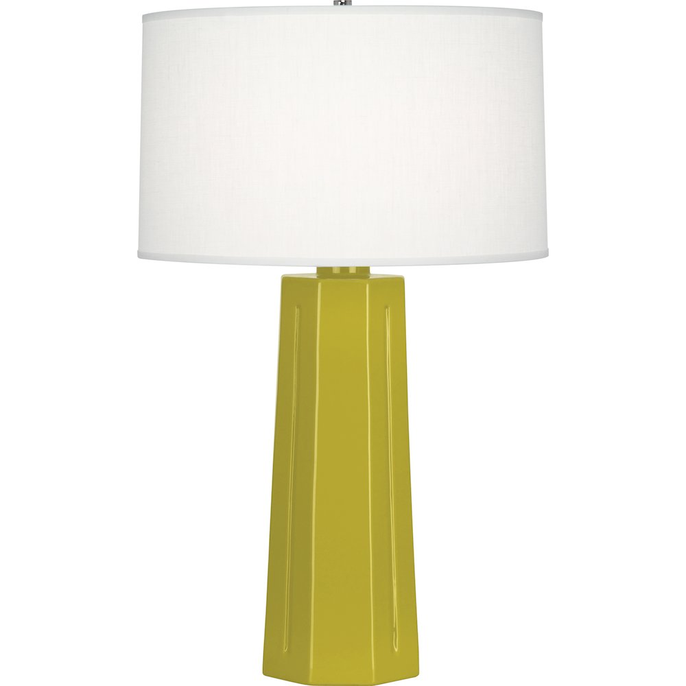 Citron Mason Table Lamp in Citron Glazed Ceramic Color