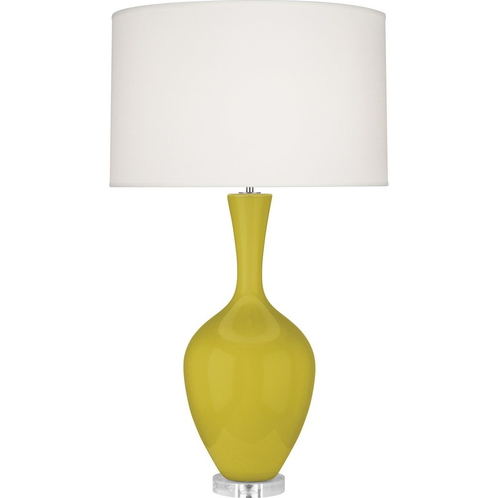 Citron Audrey Table Lamp in Citron Glazed Ceramic Color