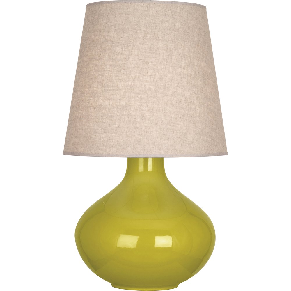 Citron June Table Lamp in Citron Glazed Ceramic Color