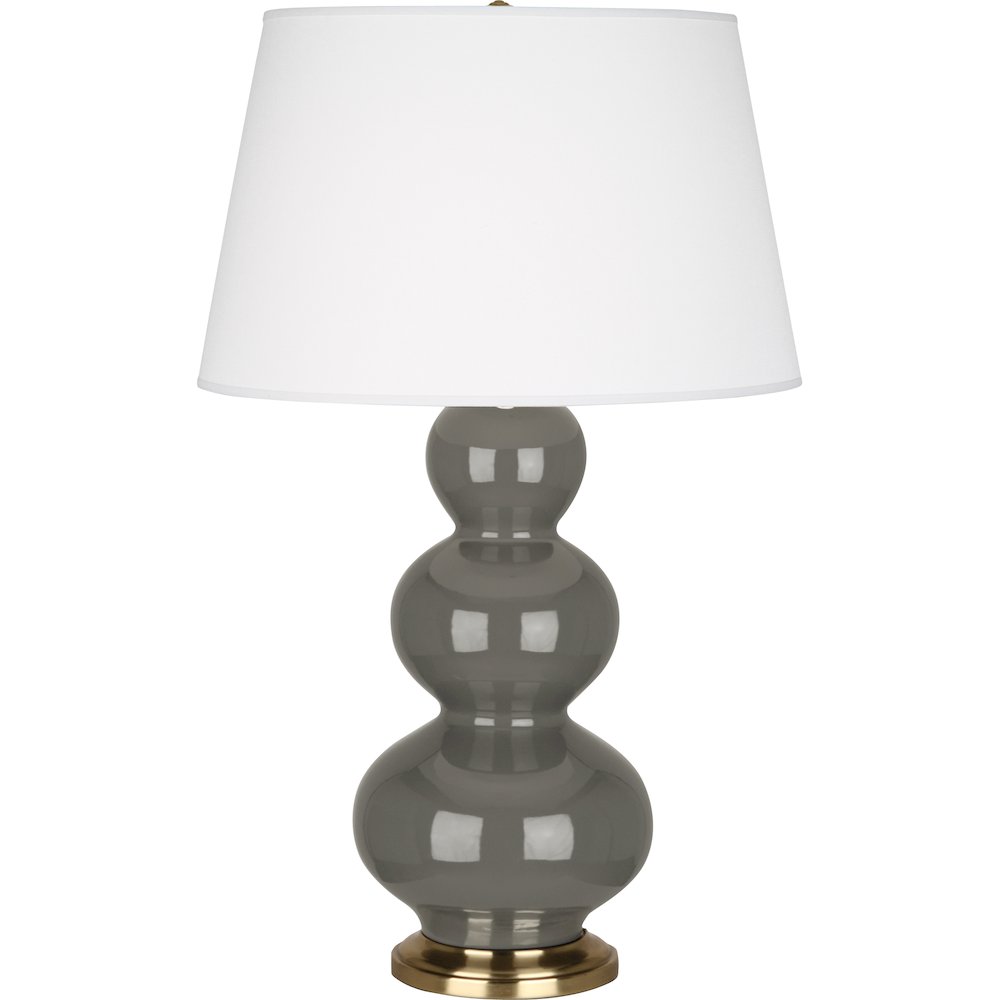 Ash Triple Gourd Table Lamp in Ash Glazed Ceramic Color