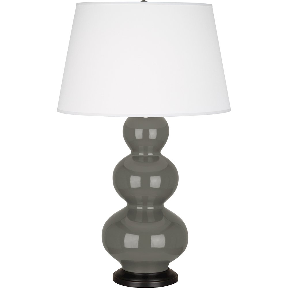 Ash Triple Gourd Table Lamp in Ash Glazed Ceramic Color