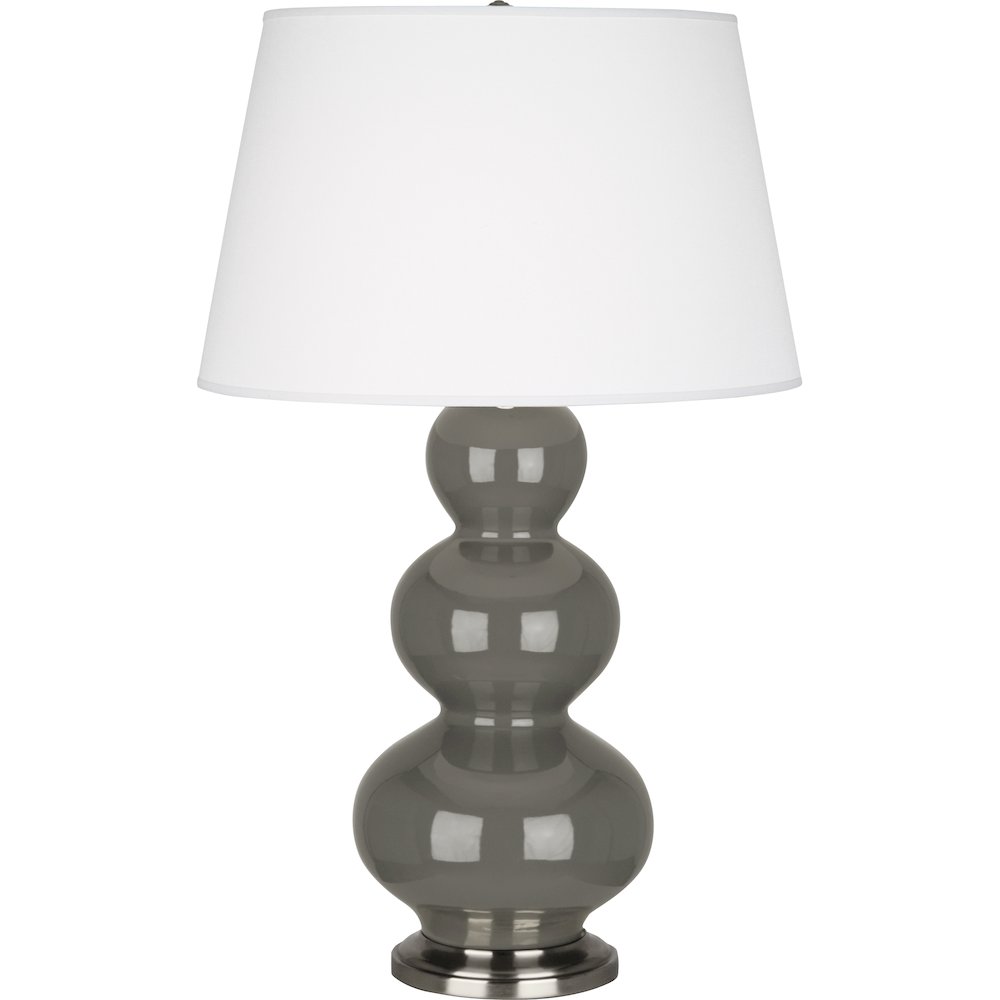 Ash Triple Gourd Table Lamp in Ash Glazed Ceramic Color