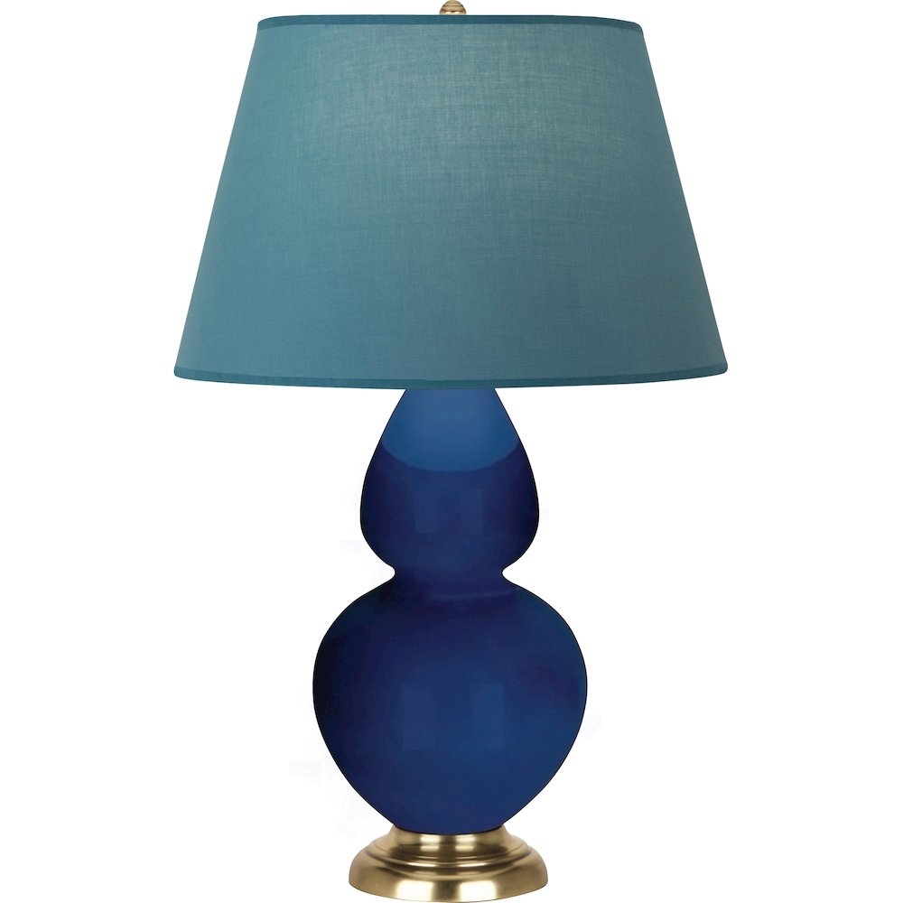Cobalt Double Gourd Table Lamp in Cobalt Glazed Ceramic Color