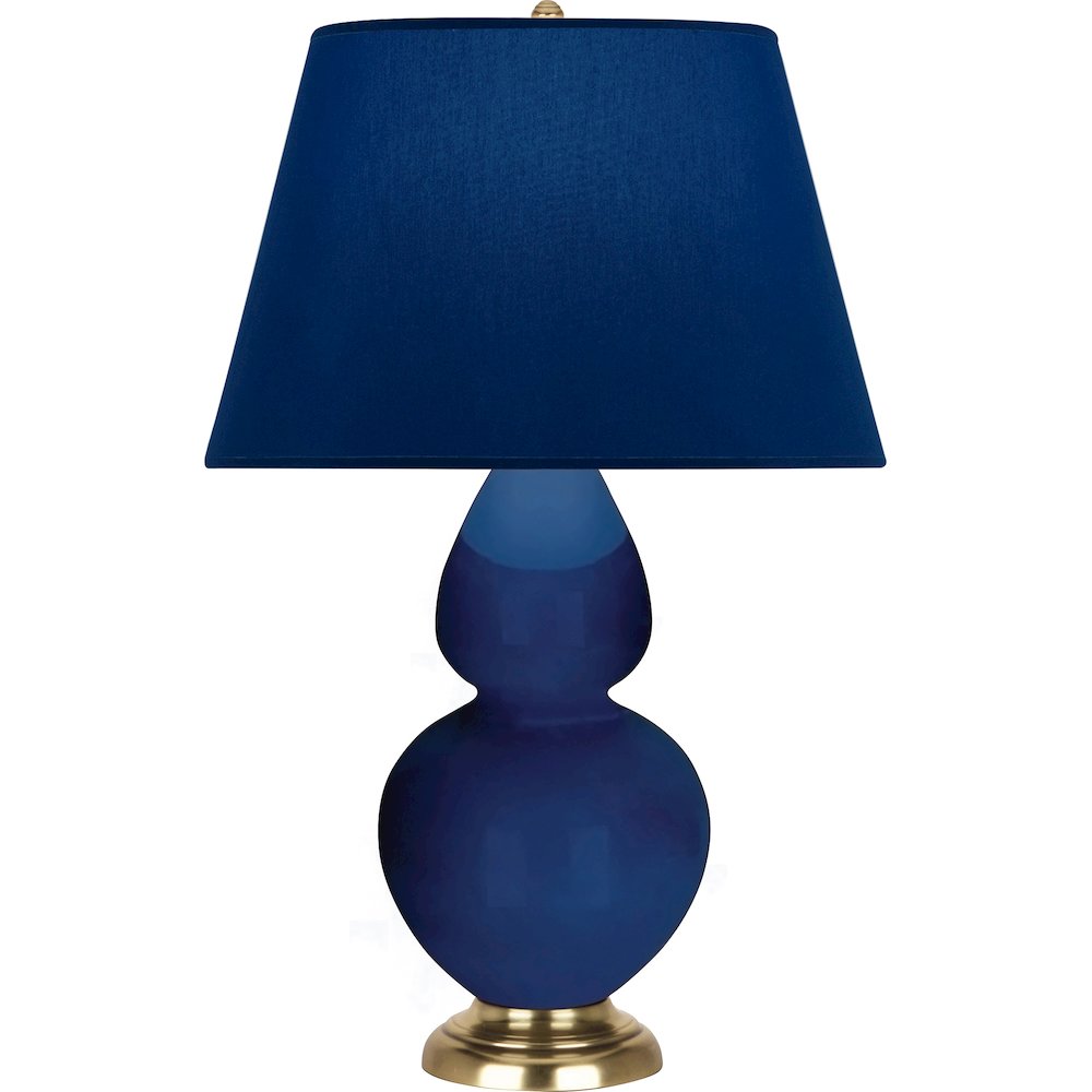 Cobalt Double Gourd Table Lamp in Cobalt Glazed Ceramic Color