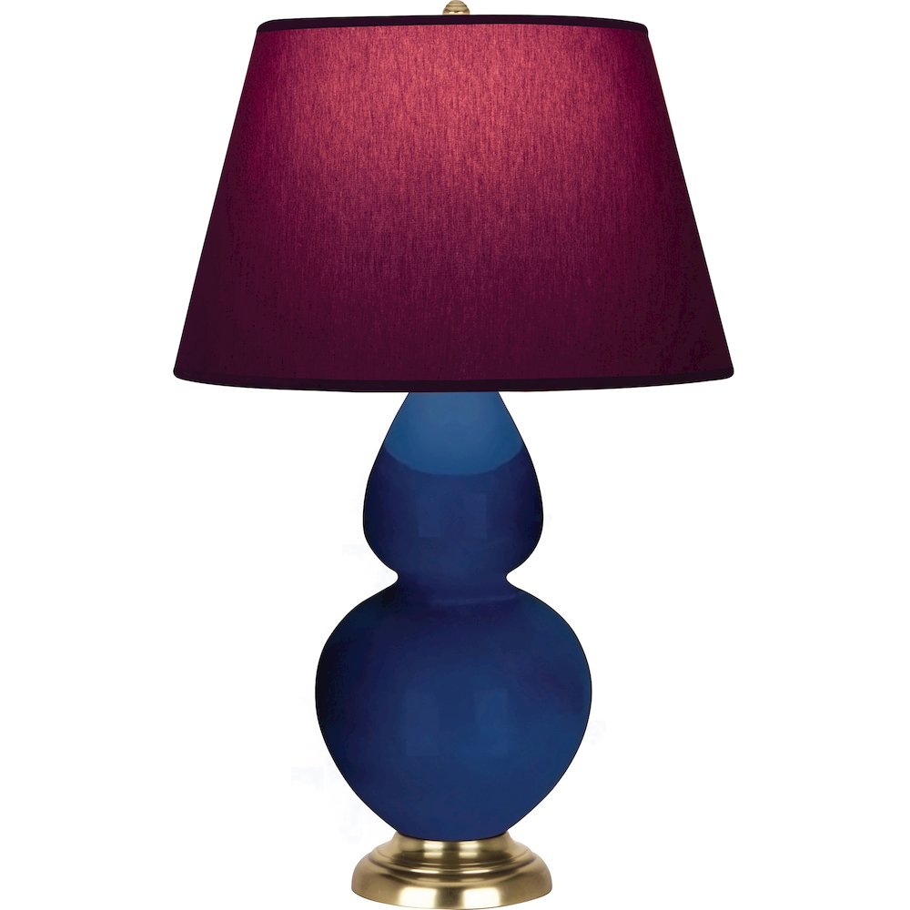 Cobalt Double Gourd Table Lamp in Cobalt Glazed Ceramic Color