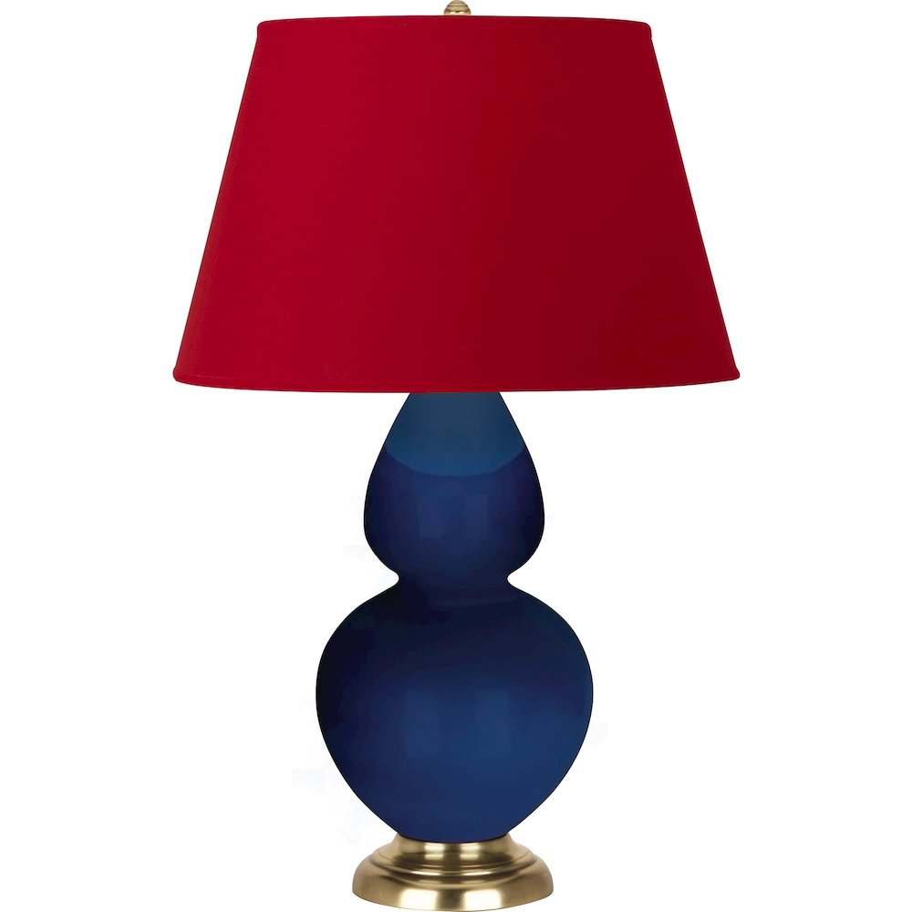 Cobalt Double Gourd Table Lamp in Cobalt Glazed Ceramic Color