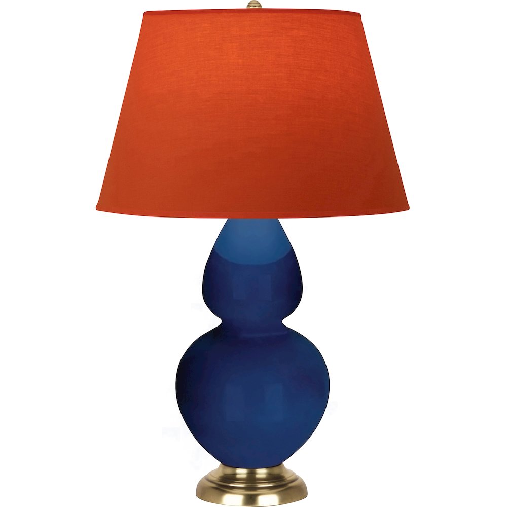 Cobalt Double Gourd Table Lamp in Cobalt Glazed Ceramic Color