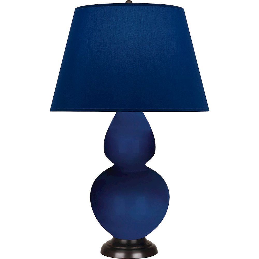 Cobalt Double Gourd Table Lamp in Cobalt Glazed Ceramic Color