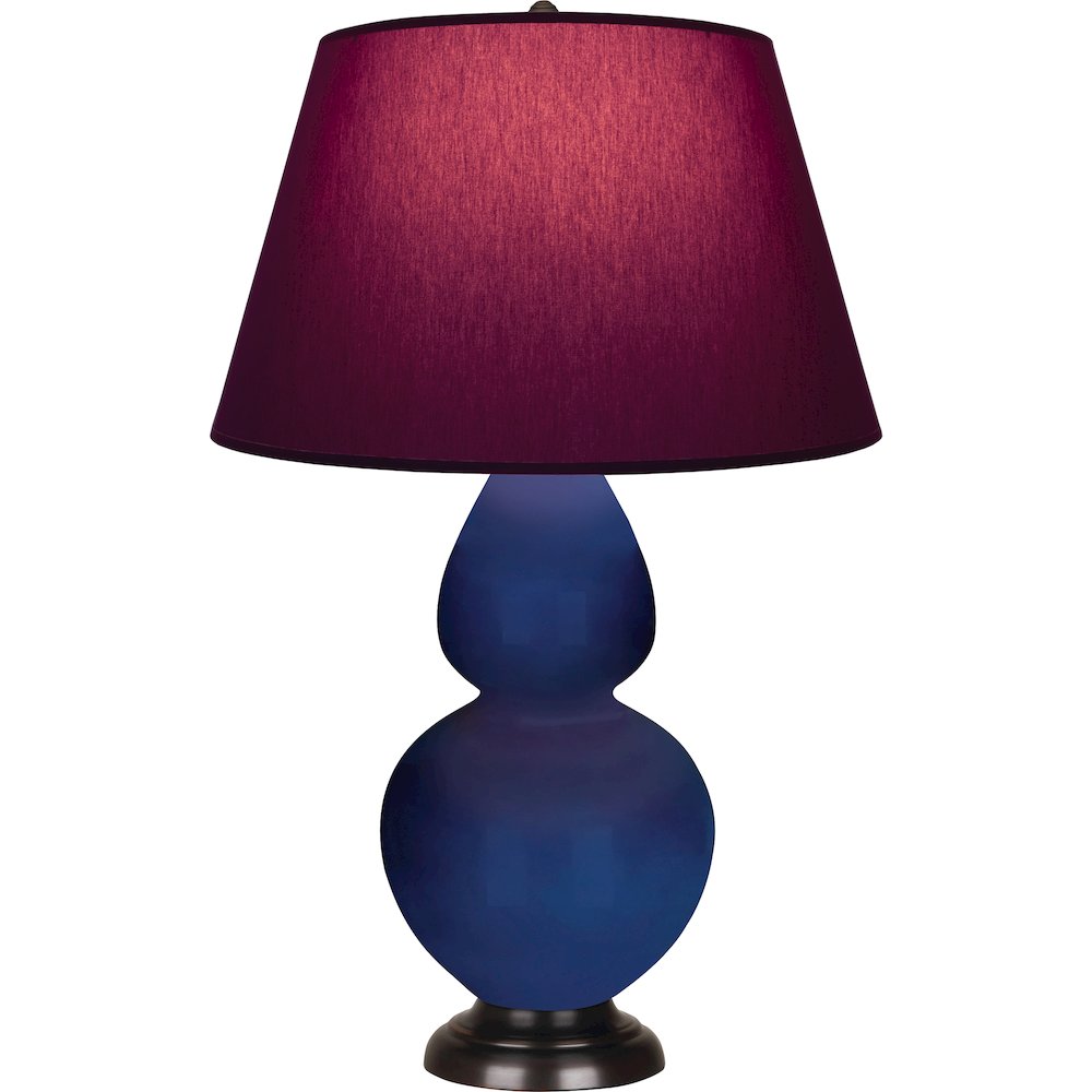 Cobalt Double Gourd Table Lamp in Cobalt Glazed Ceramic Color