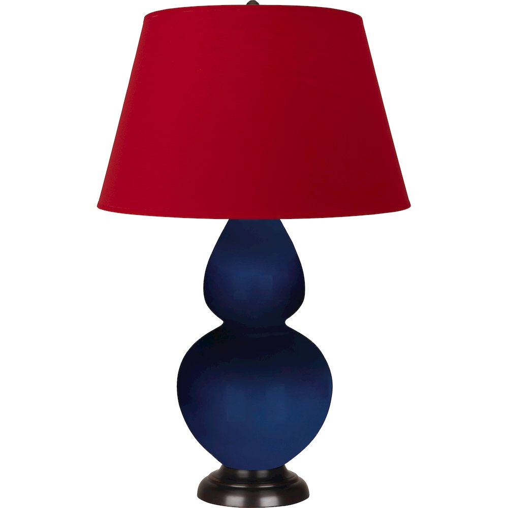 Cobalt Double Gourd Table Lamp in Cobalt Glazed Ceramic Color