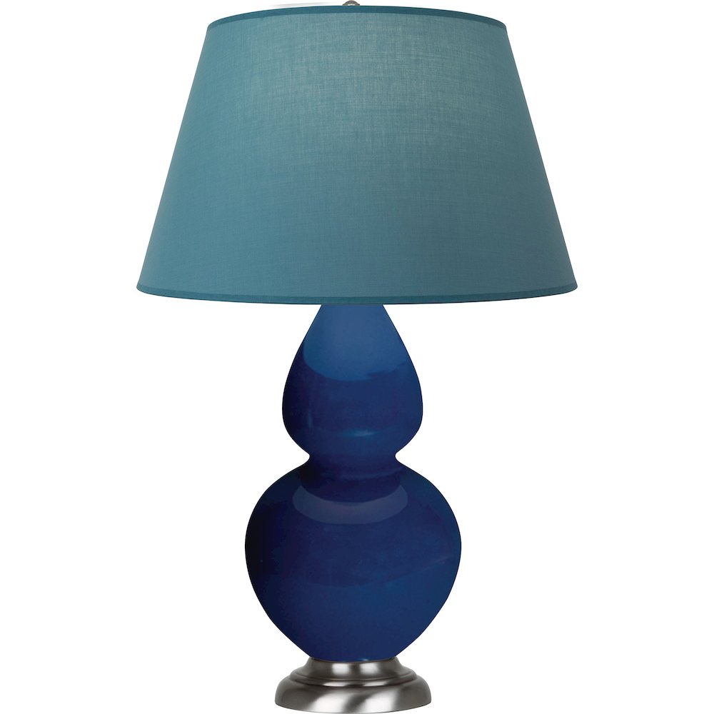 Cobalt Double Gourd Table Lamp in Cobalt Glazed Ceramic Color