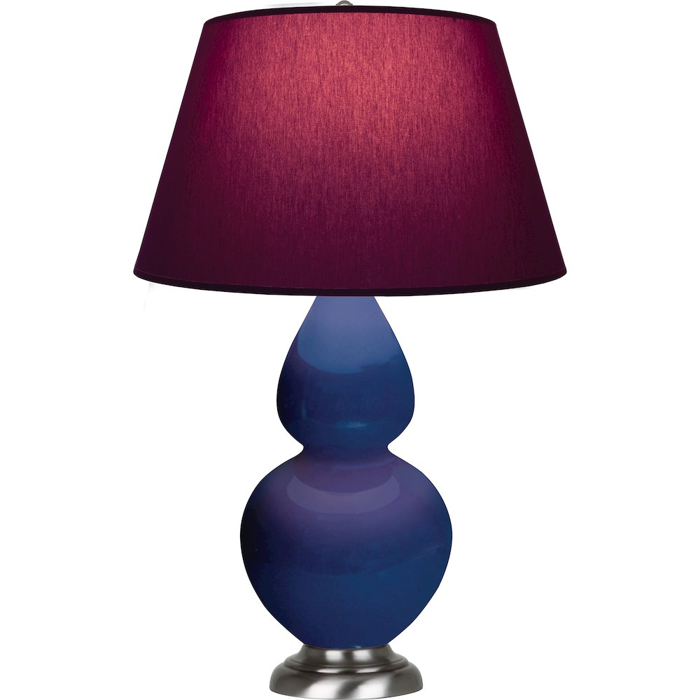 Cobalt Double Gourd Table Lamp in Cobalt Glazed Ceramic Color