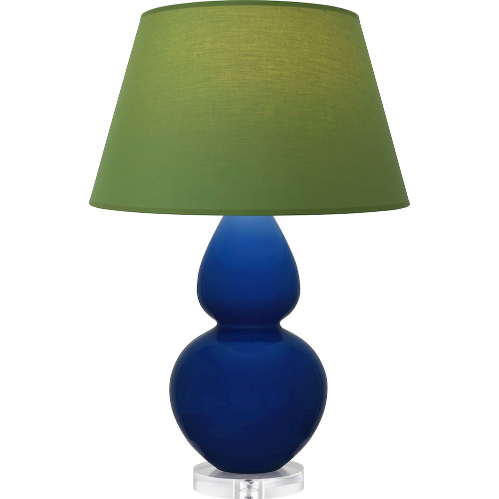 Cobalt Double Gourd Table Lamp in Cobalt Glazed Ceramic Color