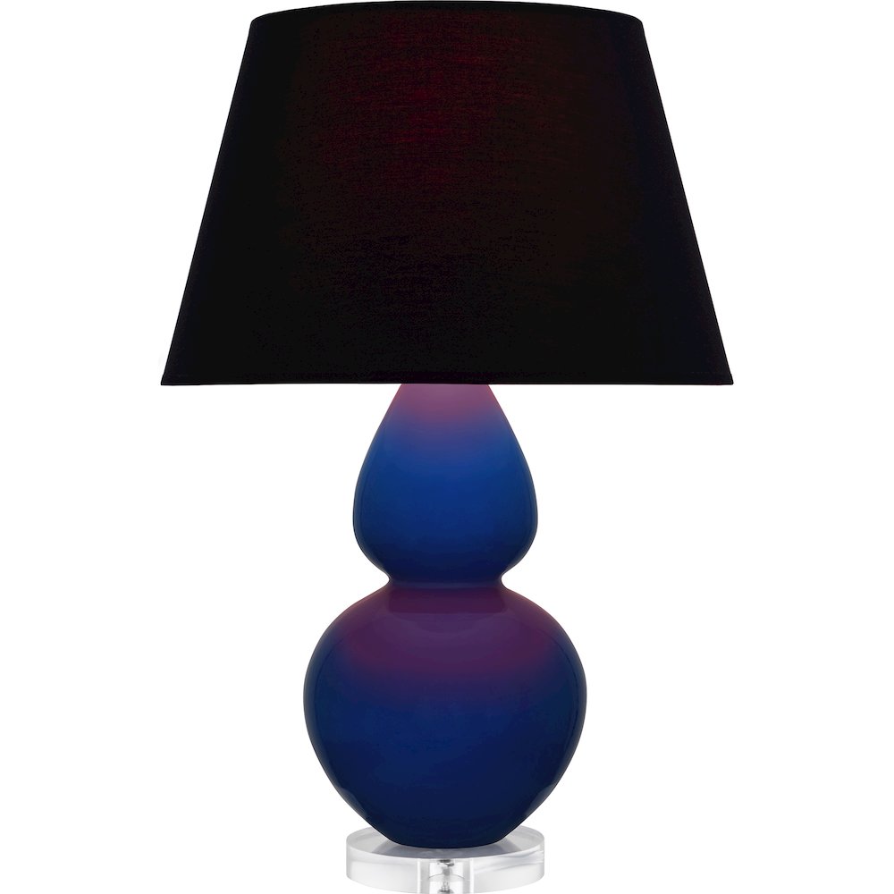 Cobalt Double Gourd Table Lamp in Cobalt Glazed Ceramic Color