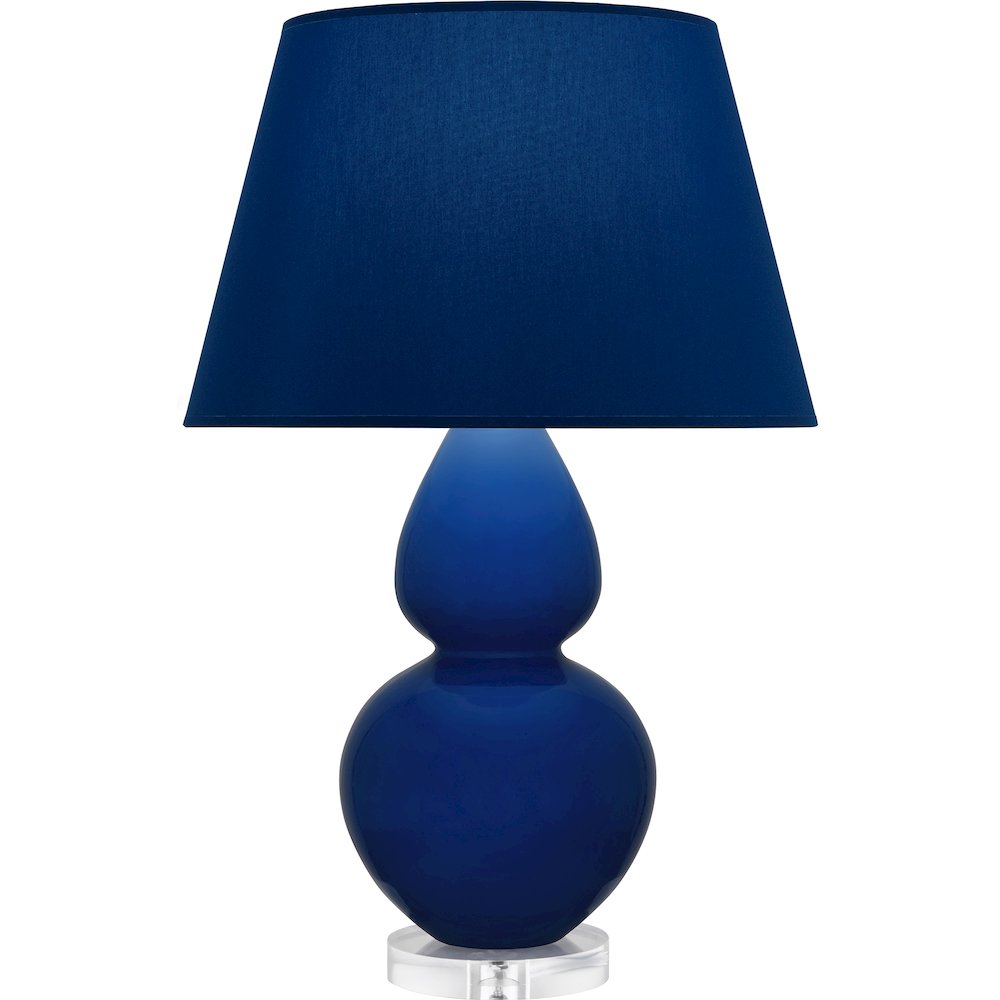Cobalt Double Gourd Table Lamp in Cobalt Glazed Ceramic Color