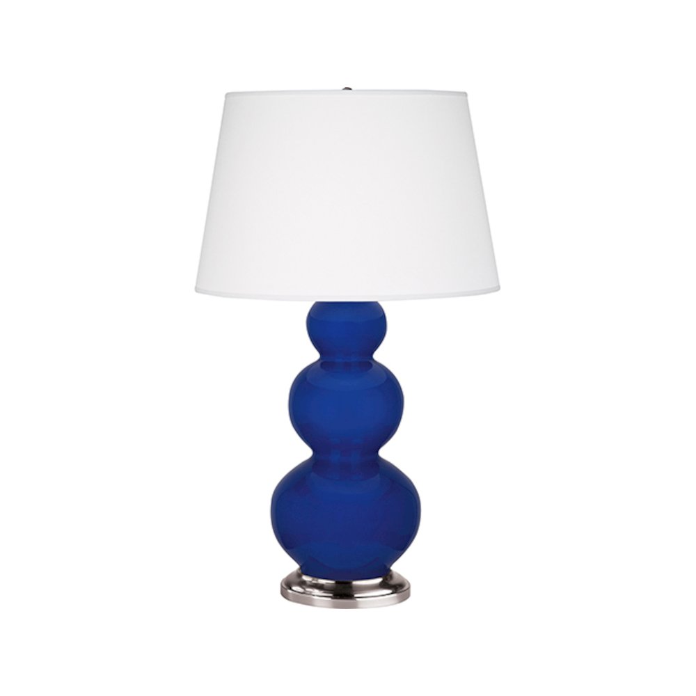 Cobalt Triple Gourd Table Lamp in Cobalt Glazed Ceramic Color