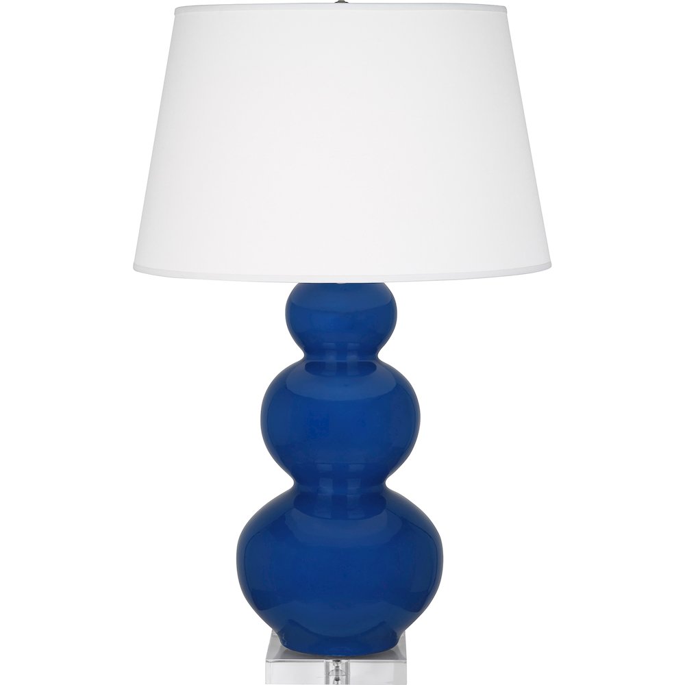 Cobalt Triple Gourd Table Lamp in Cobalt Glazed Ceramic Color