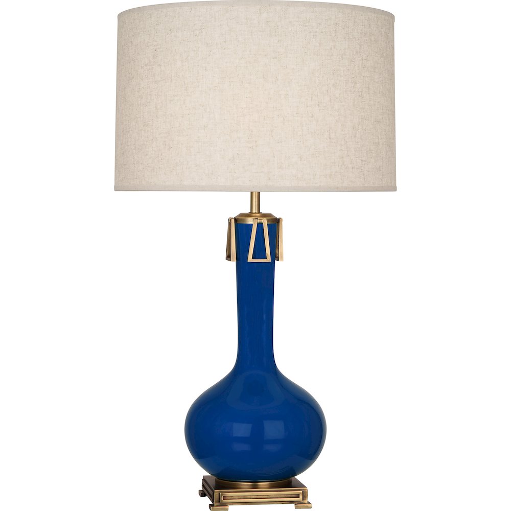 Cobalt Athena Table Lamp in Cobalt Glazed Ceramic Color