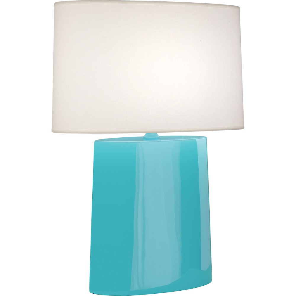 Egg Blue Victor Table Lamp in Egg Blue Glazed Ceramic Color