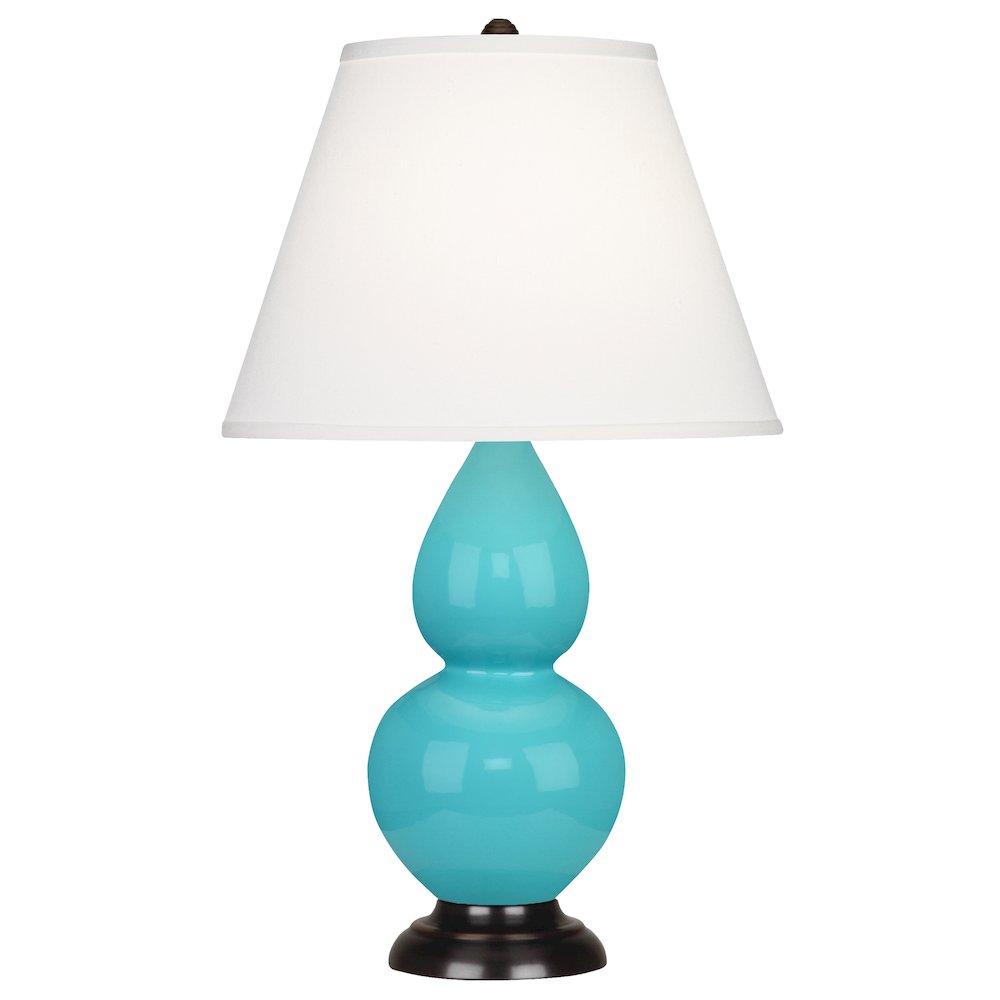Egg Blue Small Double Gourd Accent Lamp in Egg Blue Glazed Ceramic Color